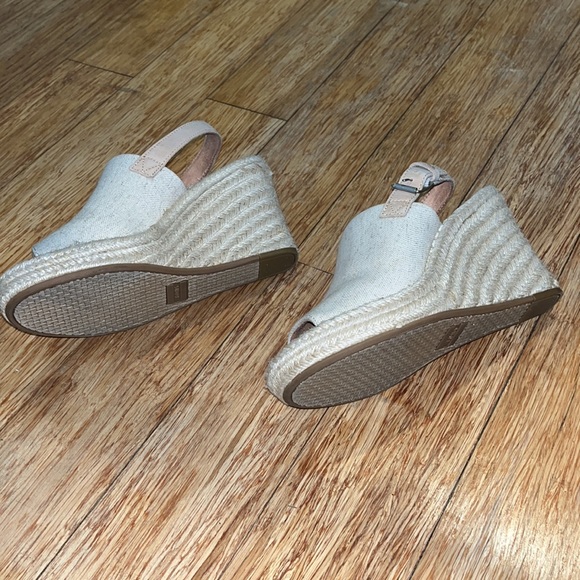 Toms Monica Slingback Wedge Sandal - Wedges Espadrilles Cream/Tan sz 7 - Picture 5 of 5